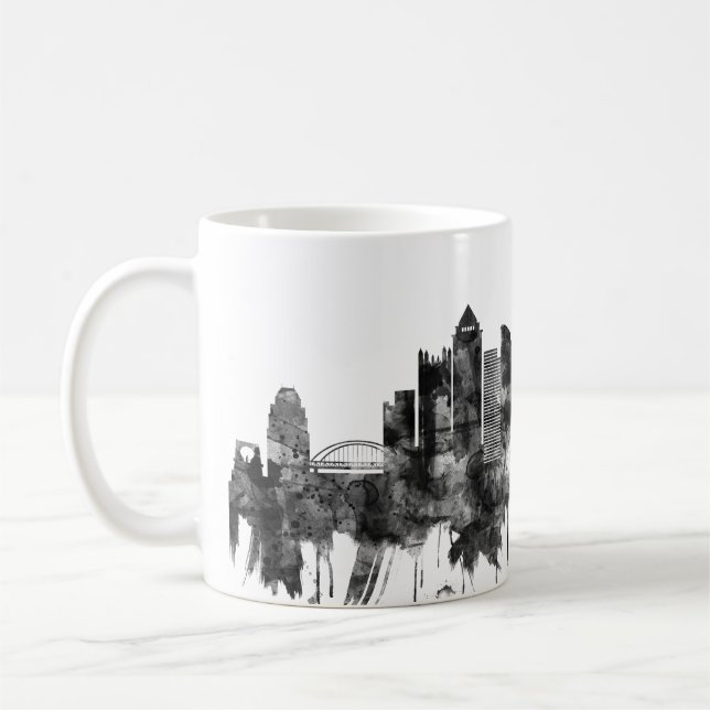Pittsburgh Pennsylvania Skyline BW Kaffeetasse (Links)