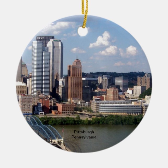 Pittsburgh, Pennsylvania Skyline Keramikornament (Vorne)