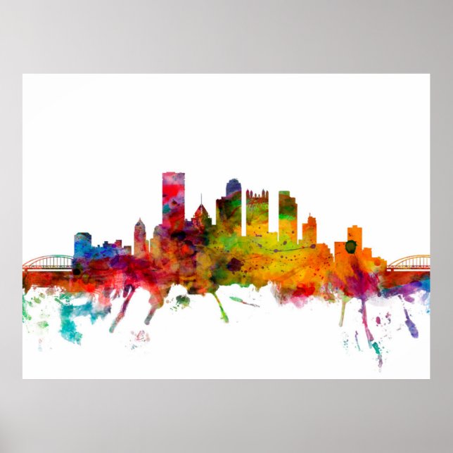 Pittsburgh Pennsylvania Skyline Poster (Vorne)
