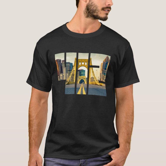 Pittsburgh Pennsylvania Steel City Skyline 412 Can T-Shirt (Vorderseite)