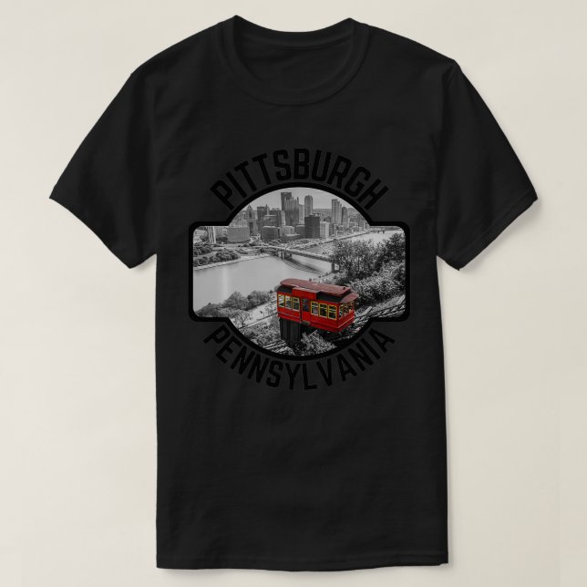 Pittsburgh Pennsylvania Steel City Skyline Fotogr T-Shirt (Design vorne)