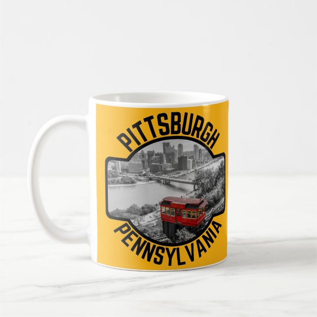 Pittsburgh Pennsylvania Steel City Skyline Incline Kaffeetasse (Links)