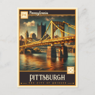 Pittsburgh, Pennsylvania Vintage Postkarte