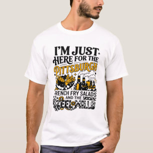 Pittsburgh Pommes-Frites-Salat und Stahlwerke T-Shirt