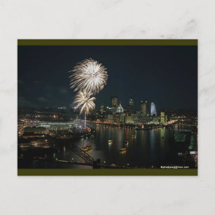 Pittsburgh Postcard Light Up Night "One of a Kind" Postkarte