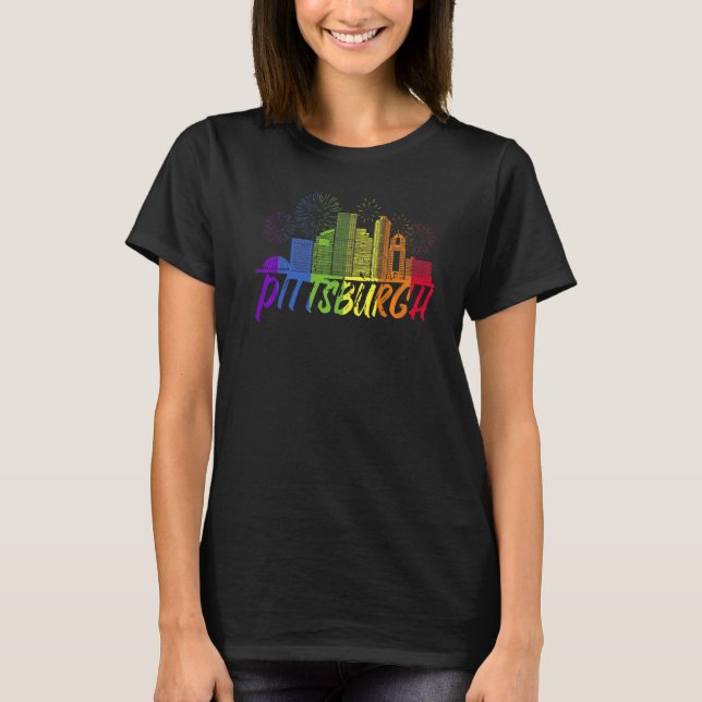Pittsburgh Pride Skyline Parade T-Shirt (Vorderseite)
