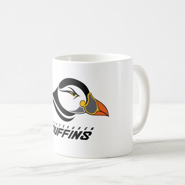 Pittsburgh Puffins-Logo Kaffeetasse (VorderseiteRechts)