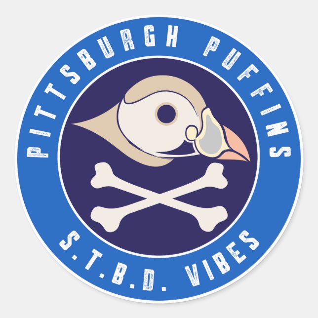 Pittsburgh Puffins S.T.B.D. Vibes Runder Aufkleber (Vorderseite)