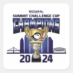 Pittsburgh Puffins Summit Challenge Cup Champions Quadratischer Aufkleber