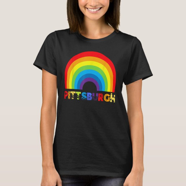 Pittsburgh Rainbow Gay LGBTQIA+ Pride Men Women Bo T-Shirt (Vorderseite)