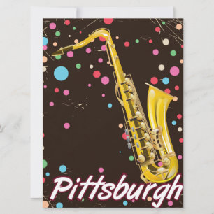 Pittsburgh Saxophon Reiseplakat.