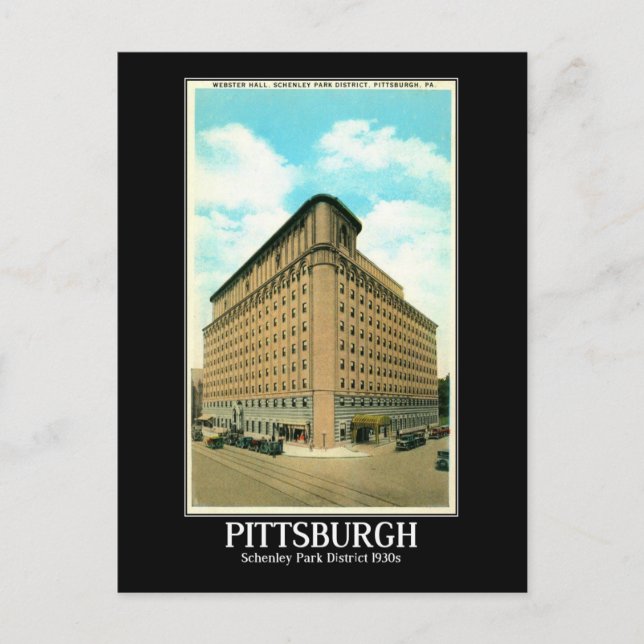Pittsburgh Schenley Park District in den 30er Jahr Postkarte (Vorderseite)