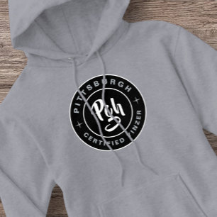 Pittsburgh Schwarz-weiß Yinzer Vintag Pgh Hoodie