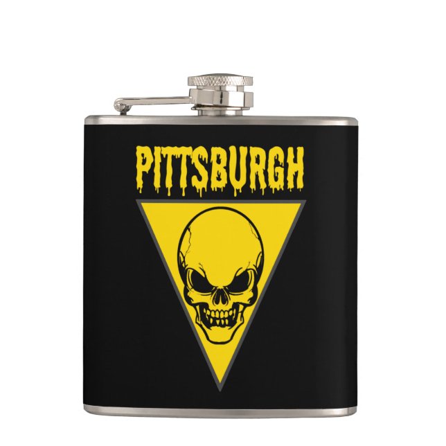 Pittsburgh Skull Flachmann (Vorderseite)
