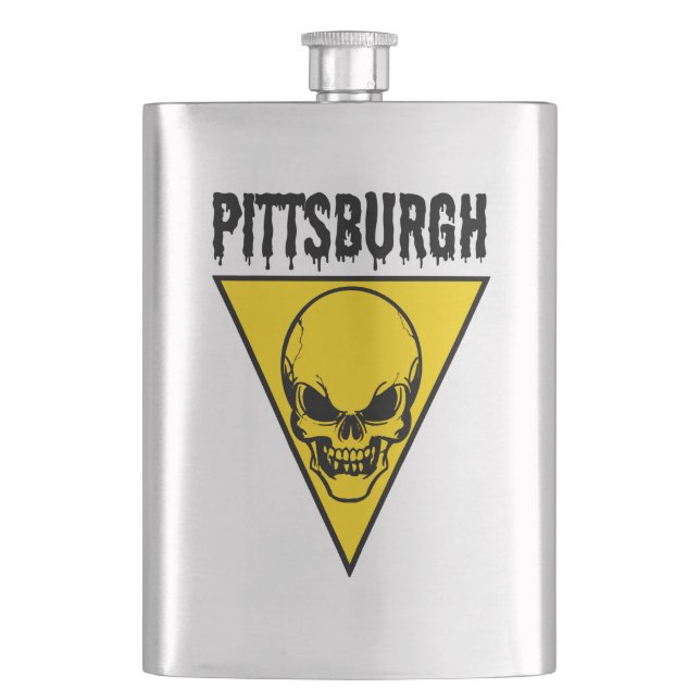 Pittsburgh Skull Flask Classic Flachmann (Vorderseite)