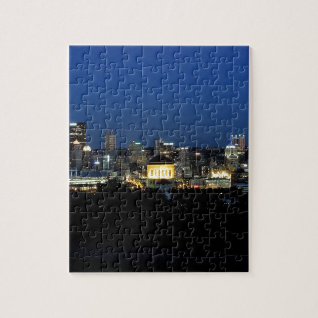 Pittsburgh-Skyline an der Dämmerung Puzzle (Vertikal)