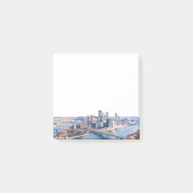 Pittsburgh Skyline-Anmerkungen Post-it Klebezettel (Vorderseite)