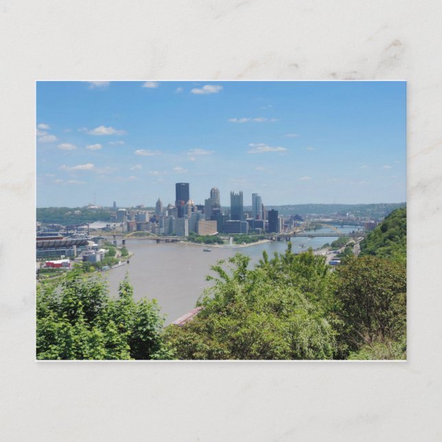 Pittsburgh Skyline aus West End Postkarte (Vorderseite)
