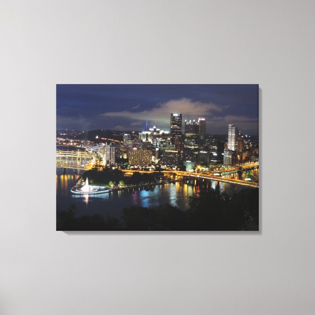 Pittsburgh Skyline bei der Leinwand Dusk (Vorderseite)