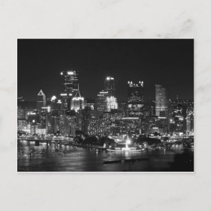 Pittsburgh Skyline bei Nacht Postkarte