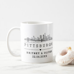 Pittsburgh Skyline – Benutzerdefiniertes Hochzeits Kaffeetasse