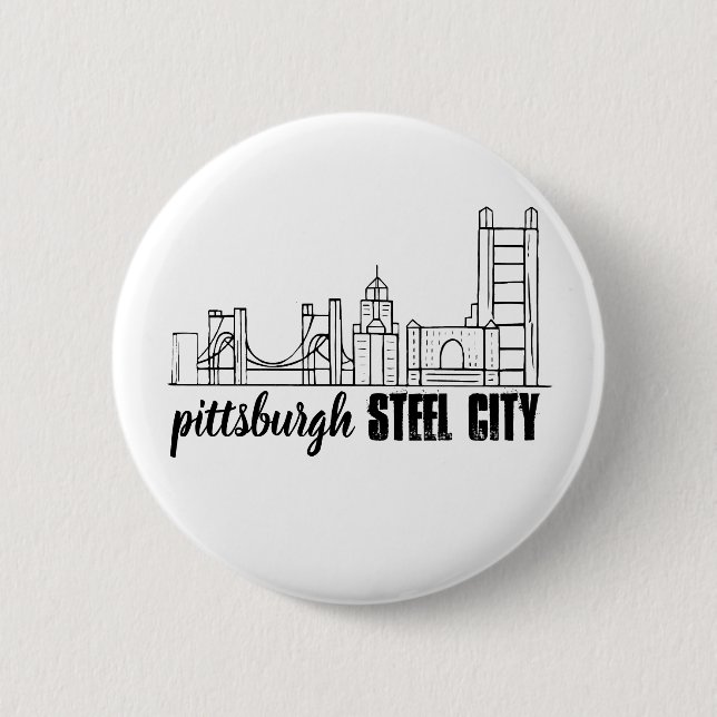 Pittsburgh Skyline Button (Vorderseite)