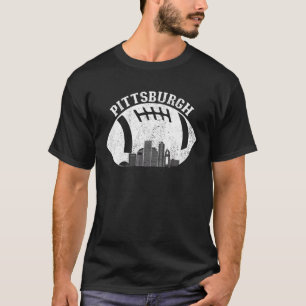 Pittsburgh Skyline Football Fan Vintag Pittsburgh T-Shirt