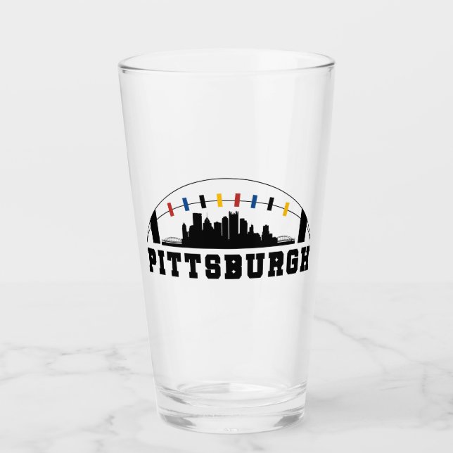 Pittsburgh Skyline Fußballglas Glas (Vorderseite)