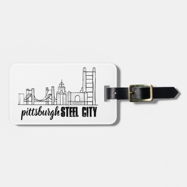 Pittsburgh Skyline Gepäckanhänger (Vorderseite horizontal)