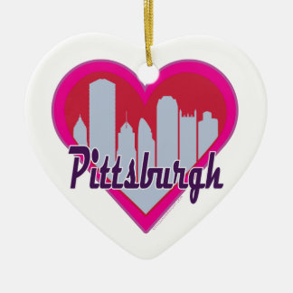 Pittsburgh Skyline Herz Keramikornament