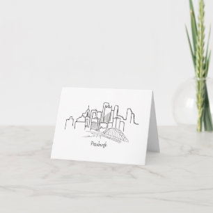 Pittsburgh Skyline Illustration Dankeskarte