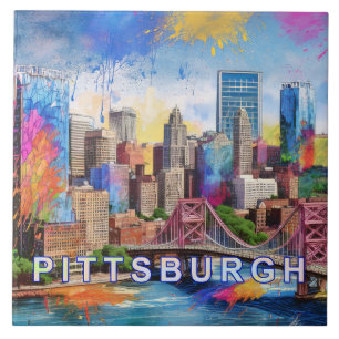 Pittsburgh Skyline Kunst Fliese