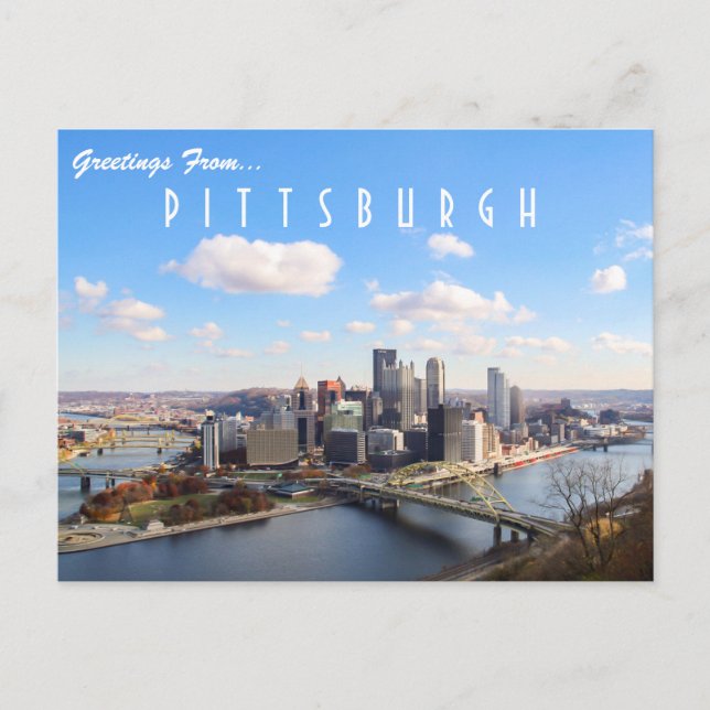 Pittsburgh Skyline Postcard Postkarte (Vorderseite)
