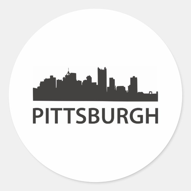 Pittsburgh Skyline Runder Aufkleber (Vorderseite)