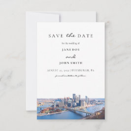 Pittsburgh Skyline Save the Date Karte