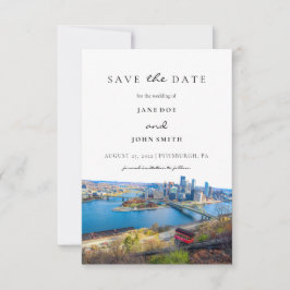 Pittsburgh Skyline Save the Date Karte