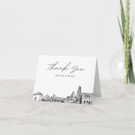 Pittsburgh Skyline Sketch Blank Danke Karte