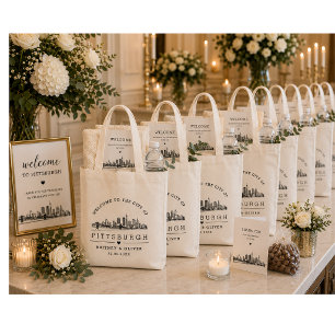 Pittsburgh Skyline Tote Bag - Gewohnter Hochzeitsv Tragetasche