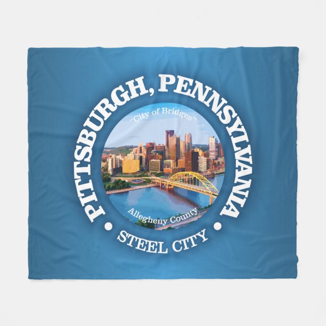 Pittsburgh (Städte) Fleecedecke (Vorderseite (Horizontal))