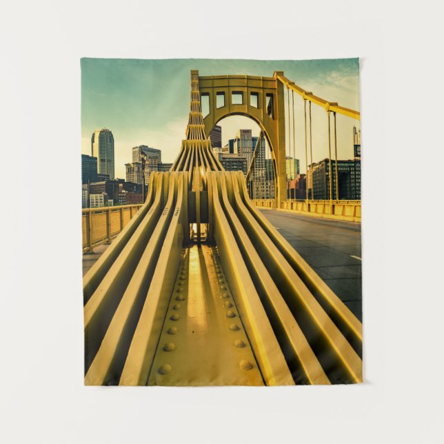 Pittsburgh Steel City Bridge Pennsylvania Print Wandteppich (Vorderseite)
