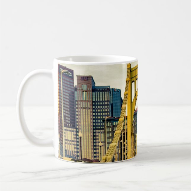 Pittsburgh Steel City Skyline 412 Pennsylvania Can Kaffeetasse (Links)