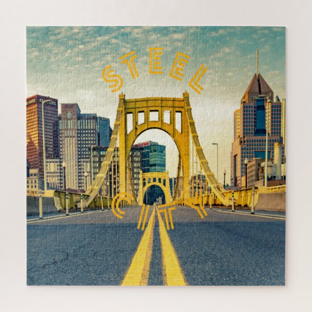 Pittsburgh Steel City Skyline 412 Pennsylvania Can Puzzle (Vertikal)