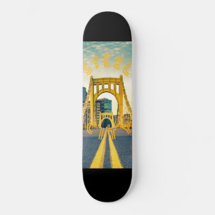 Pittsburgh Steel City Skyline Bridge Pennsylvania Skateboard