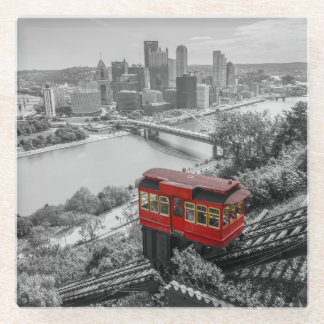 Pittsburgh Steel City Skyline Incline Fotografie Glasuntersetzer