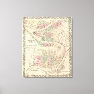 Pittsburgh und Allegheny, Pennsylvania Leinwanddruck