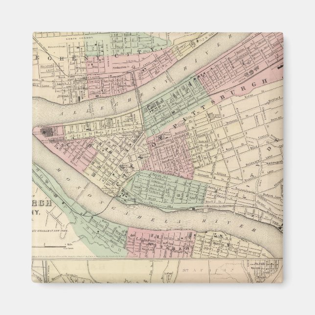 Pittsburgh und Allegheny, Pennsylvania Magnet (Vorne)