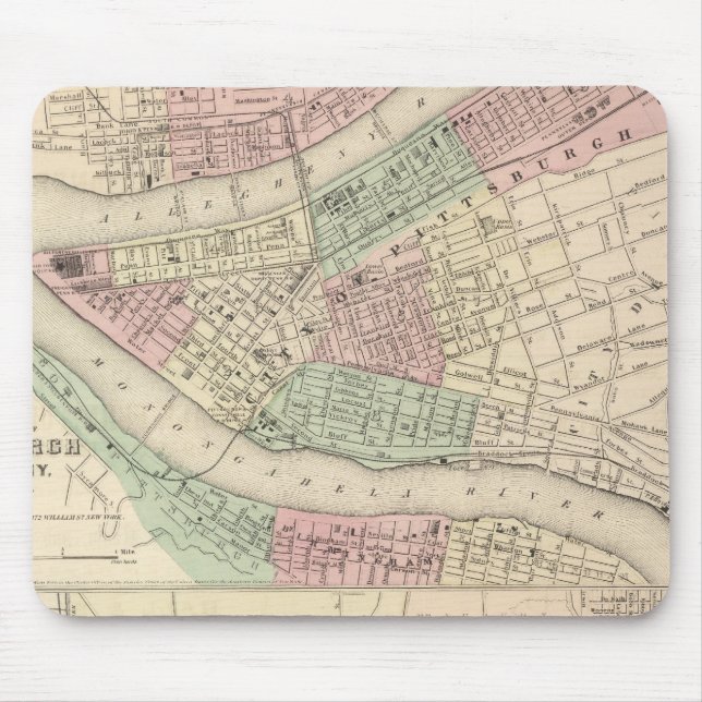 Pittsburgh und Allegheny, Pennsylvania Mousepad (Vorne)