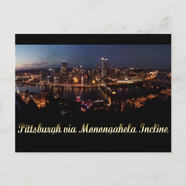 Pittsburgh via Monongahela Schräe Postkarte (Vorderseite)