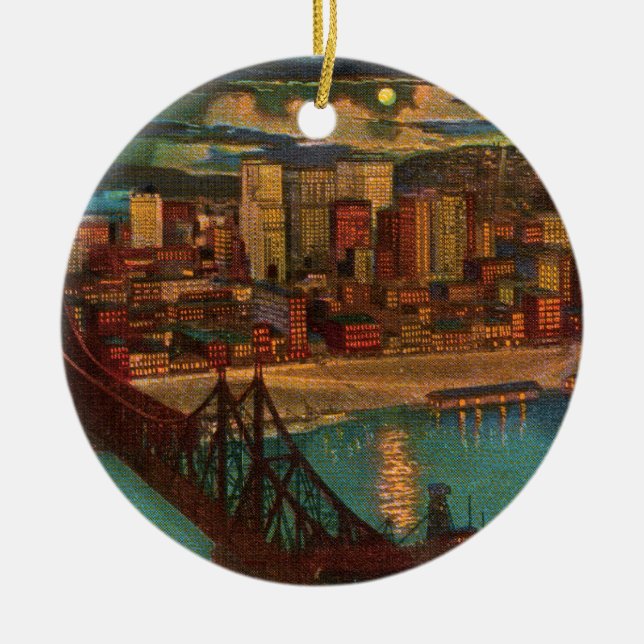 Pittsburgh von Mondlicht Keramikornament (Vorne)