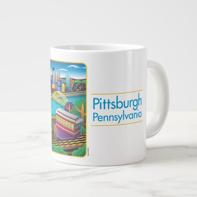 Pittsburgh von oben Jumbo-Tasse (Vorderseite Rechts)